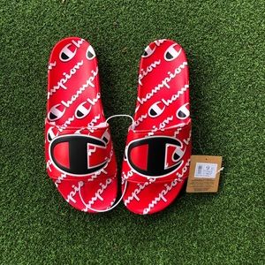 Champion Red and Black Slide Sandals